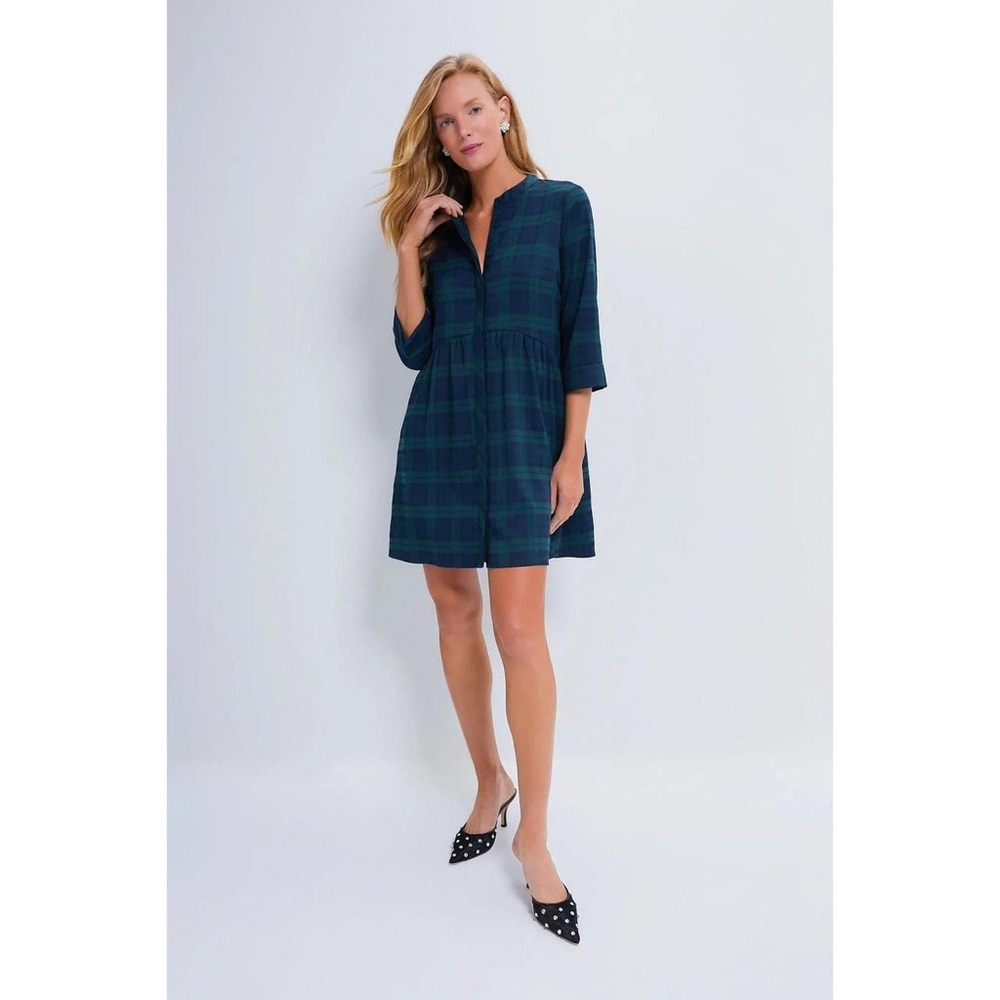 Tuckernuck Blackwatch Plaid Royal Shirt Dress